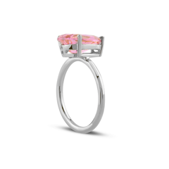 Pink Zirconia Taşlı Damla Kesim Tektaş Yüzük