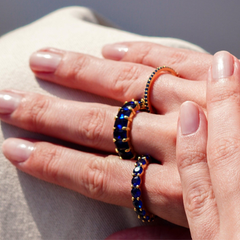 Safir Zirconia Taşlı Baget Kesim Tamtur Yüzük