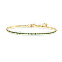 Zümrüt Zirconia Taşlı Mini Su Yolu Bileklik