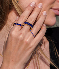 Karosh Safir Renk Tamtur Eklem Yüzüğü - Karosh