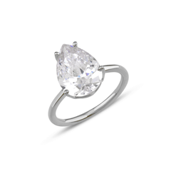 Kubik Zirconia Taşlı Damla Kesim Tektaş Yüzük