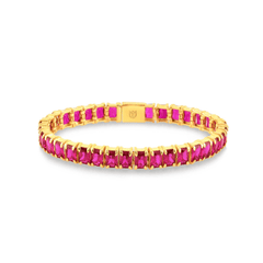 Karosh Yakut Renk Taşlı Baget Kesim Su Yolu Bileklik - Karosh