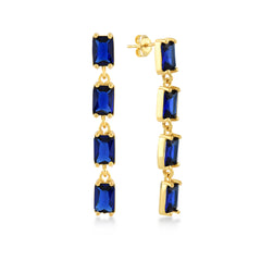 Safir Zirconia Taşlı Kırık Su Yolu Küpe