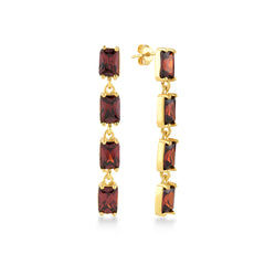 Garnet Zirconia Taşlı Kırık Su Yolu Küpe