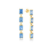 Aquamarine Zirconia Taşlı Kırık Su Yolu Küpe