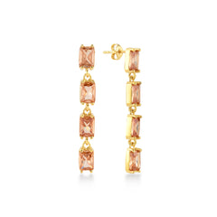 Champagne Zirconia Taşlı Kırık Su Yolu Küpe