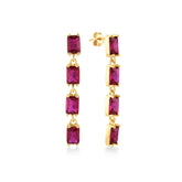 Yakut Zirconia Taşlı Kırık Su Yolu Küpe