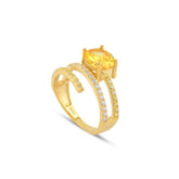 Sarı Zirconia Taşlı Harmonic Twist Yüzük