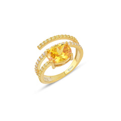 Sarı Zirconia Taşlı Harmonic Twist Yüzük