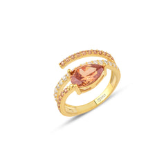 Champagne Zirconia Taşlı Harmonic Twist Yüzük