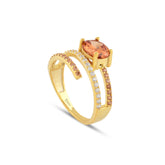 Champagne Zirconia Taşlı Harmonic Twist Yüzük