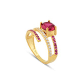 Yakut Zirconia Taşlı Harmonic Twist Yüzük