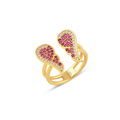 Yakut Zirconia Taşlı Angel Harmony Yüzük