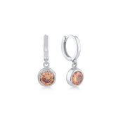 Turuncu Topaz Taşlı Moon Küpe - Karosh