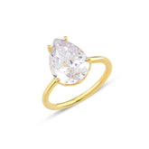 Kubik Zirconia Taşlı Damla Kesim Tektaş Yüzük