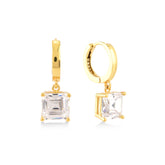 Kubik Zirconia Taşlı Kare Kesim Küpe