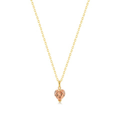 Champagne Zirconia Taşlı Kalp Kesim Kolye