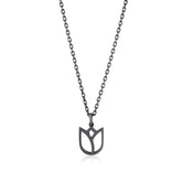 Siyah Icon Tulip Kolye