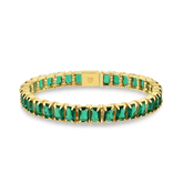 Karosh Zümrüt Renk Taşlı Baget Kesim Su Yolu Bileklik - Karosh