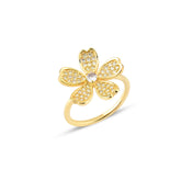 Sarı Zirconia Taşlı Daisy Yüzük
