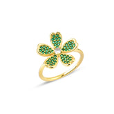 Zümrüt Zirconia Taşlı Daisy Yüzük