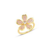 Pink Zirconia Taşlı Daisy Yüzük