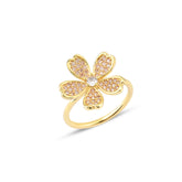 Champagne Zirconia Taşlı Daisy Yüzük