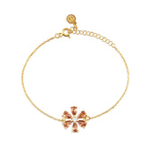 Champagne Zirconia Taşlı Damla Kesim Daisy Bileklik