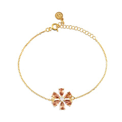 Champagne Zirconia Taşlı Damla Kesim Daisy Bileklik