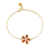 Garnet Zirconia Taşlı Daisy Bileklik