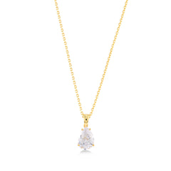 Kubik Zirconia Taşlı Damla Kesim Kolye