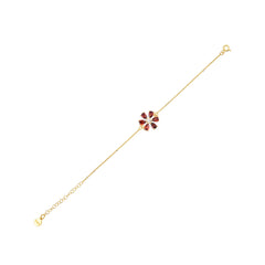 Garnet Zirconia Taşlı Damla Kesim Daisy Bileklik