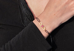 Karosh Yakut Renk Taşlı Sonsuz İpli Bileklik - Karosh