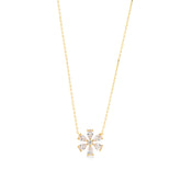 Kubik Zirconia Taşlı Damla Kesim Daisy Kolye