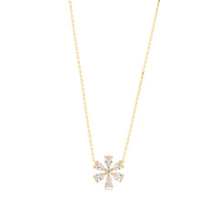 Kubik Zirconia Taşlı Damla Kesim Daisy Kolye