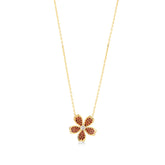 Garnet Zirconia Taşlı Daisy Kolye