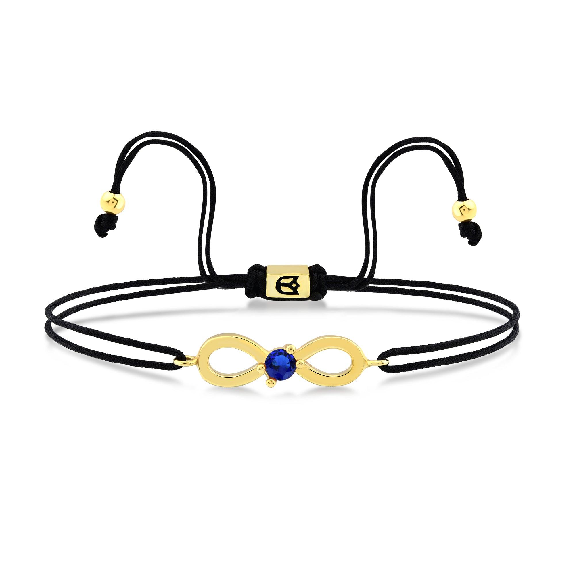Karosh Safir Renk Taşlı Sonsuz İpli Bileklik - Karosh