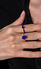 Karosh Safir Renk Baget Taşlı Mineli Yüzük - Karosh