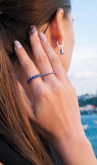 Karosh Safir Renk Tamtur Eklem Yüzüğü - Karosh