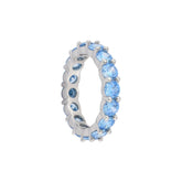 Akuamarin Yuvarlak Taşlı Tamtur Yüzük - Karosh