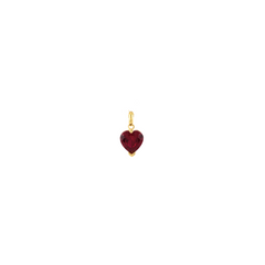 Garnet Zirconia Taşlı Kalp Kesim Kolye Ucu