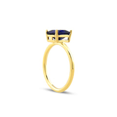 Safir Zirconia Taşlı Kare Kesim Tektaş Yüzük